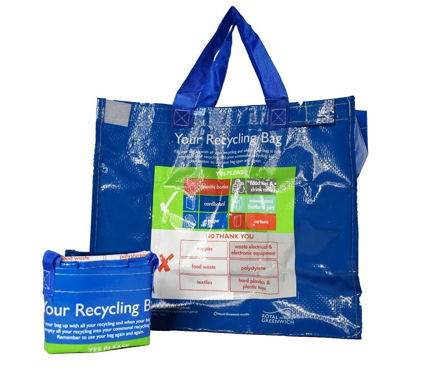 Fold Up Recycling Bag - Laminated 32 Litre